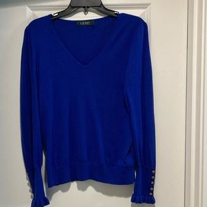 Bright royal blue Ralph Lauren lightweight sweater.